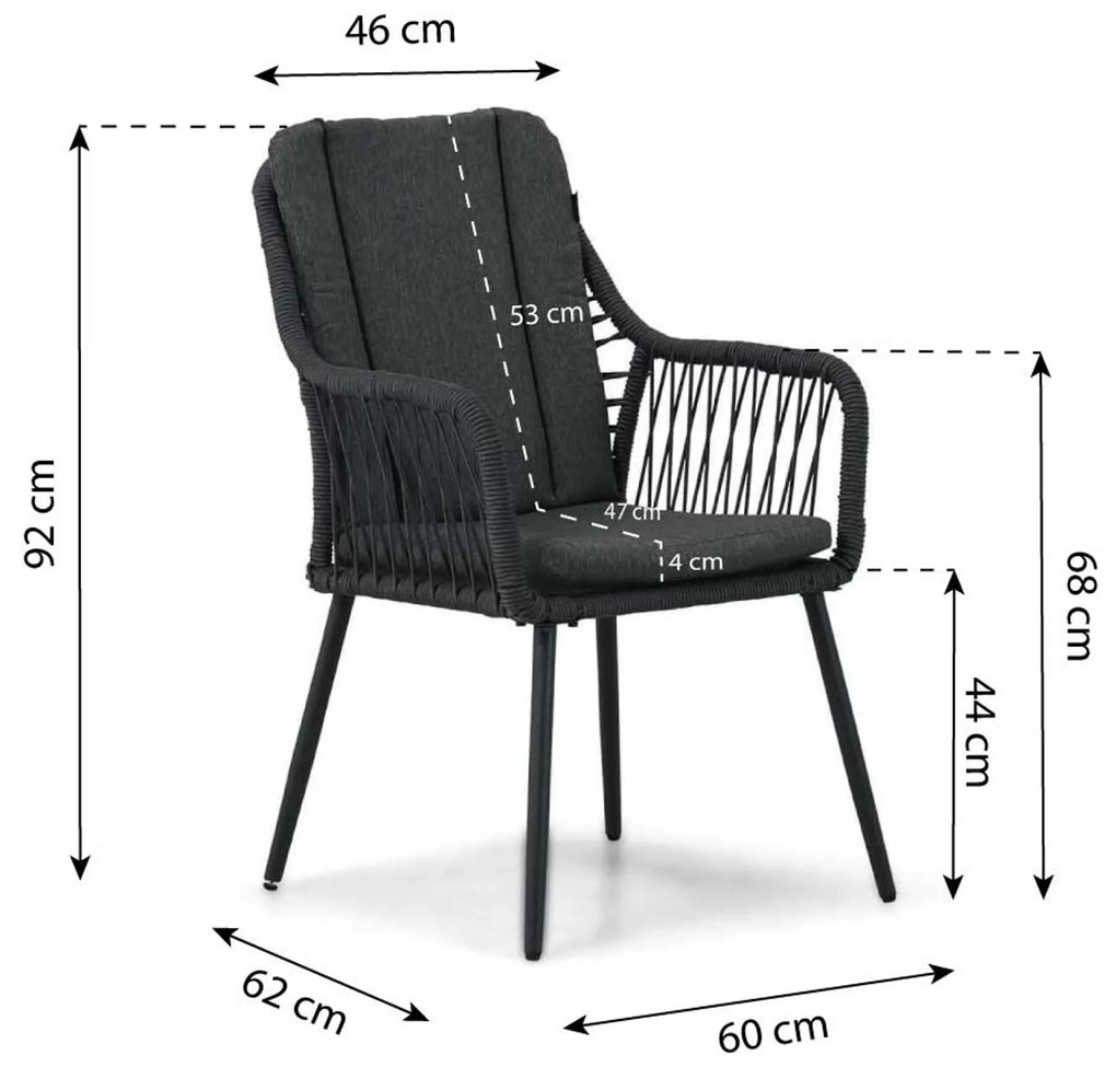 Tuinstoel Rope Grijs-antraciet Domani Furniture Jachin