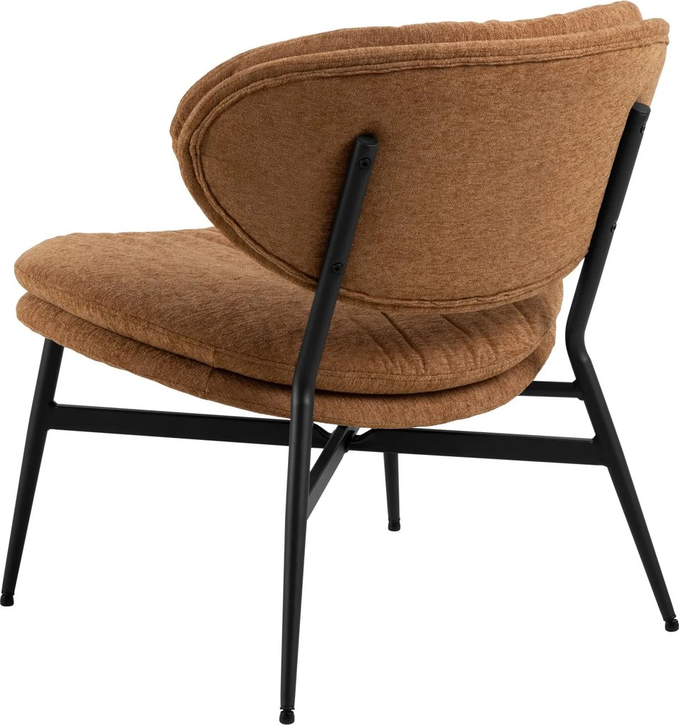 SOPHIA Terracotta (Apia 272)/zwart onderstel - RELAXFAUTEUIL STOEL VOOR DE WOONKAMER/HET KANTOOR MET BEKLEDING