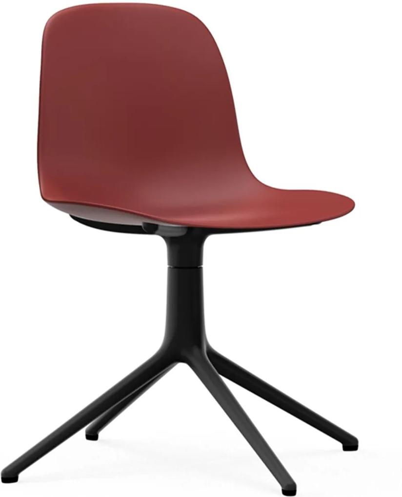 Normann Copenhagen Form Chair Swivel stoel met zwart onderstel rood