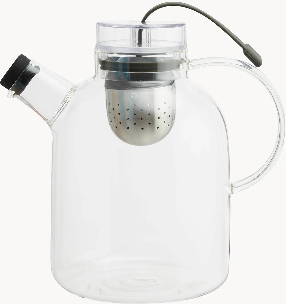 Glazen theepot met theezeef