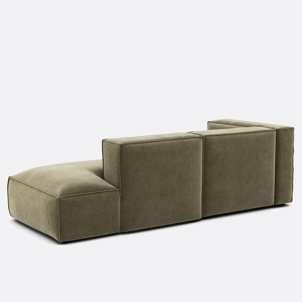 Hoekbank links, vintage ribfluweel, Seven