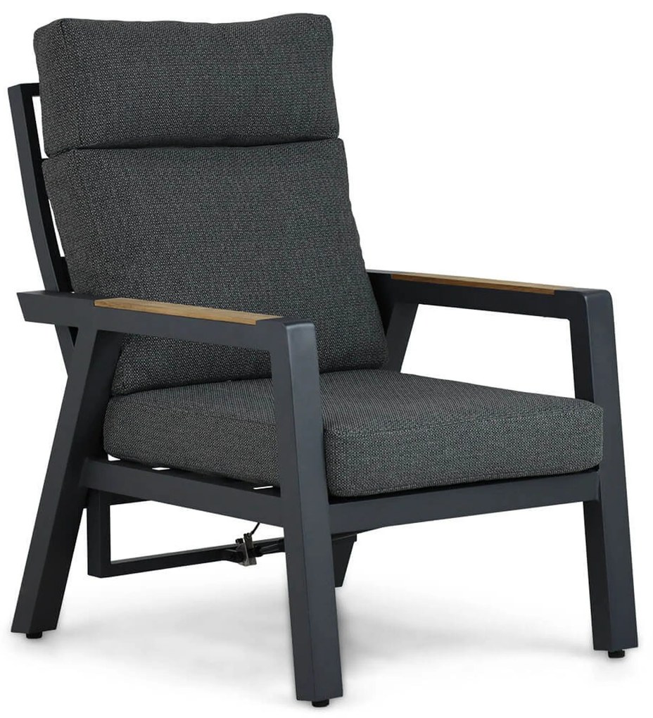 Stoel en Bank Loungeset 5 personen Aluminium/teak Grijs Lifestyle Garden Furniture Marseille