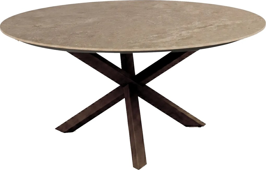 Taste by 4 Seasons Prado tuintafel terre met keramisch blad Ø 130 cm Tuintafel   bruin weerbestendig