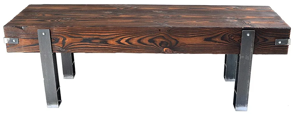 CHYRKA® Bank LBR Zitting Massief Hout BRODY Loft Vintage Bar Industrieel Design Handgemaakt Hout Metaal