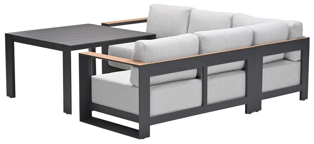 Garden Impressions Malakka lounge dining set 4-delig - valley sand - light teak look