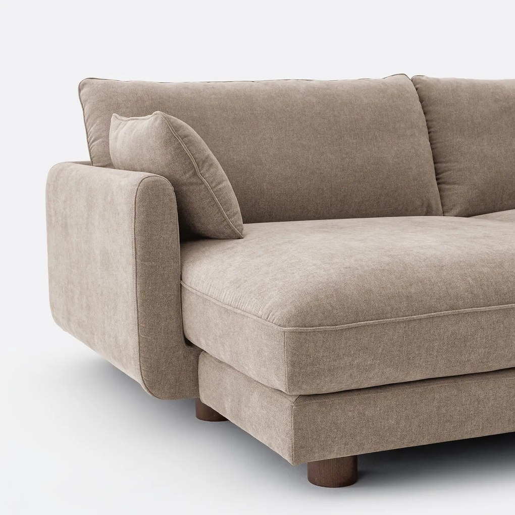 Omkeerbare hoekbank, gemêleerd polyester, EMILIO