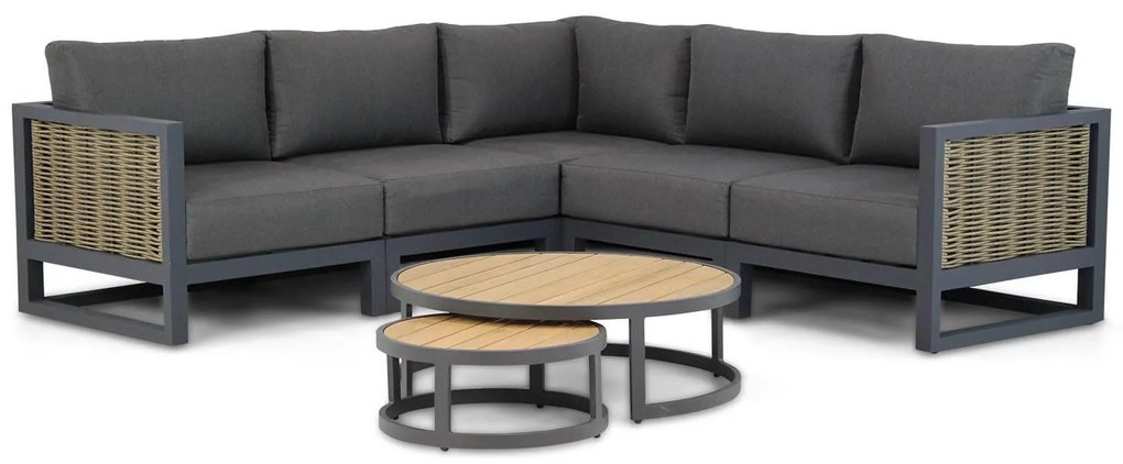 Hoek loungeset 5 personen Aluminium/wicker Grijs  Santika Furniture Santika