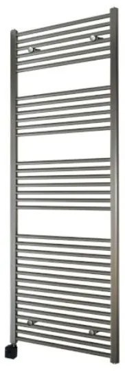 Sanicare elektrische design radiator 60x172 inox-look met Bluetooth en thermostaat links chroom