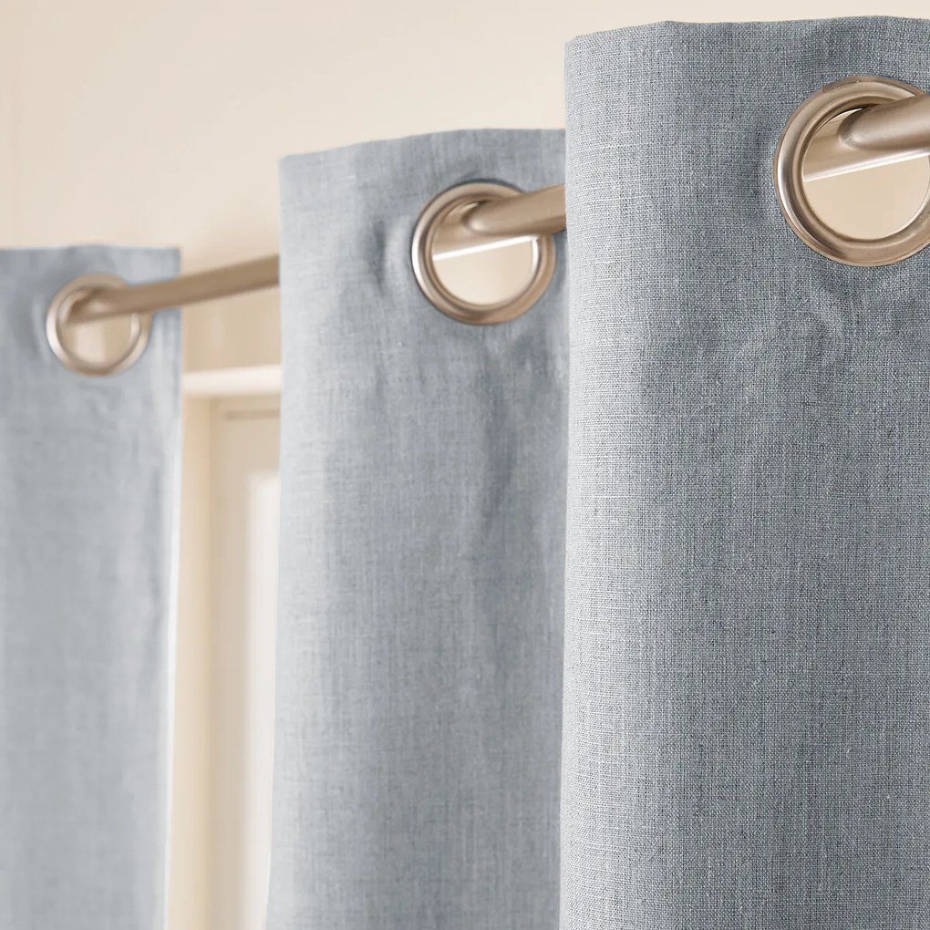 Verduisteringsgordijn van gewassen linnen, oogjes, Private