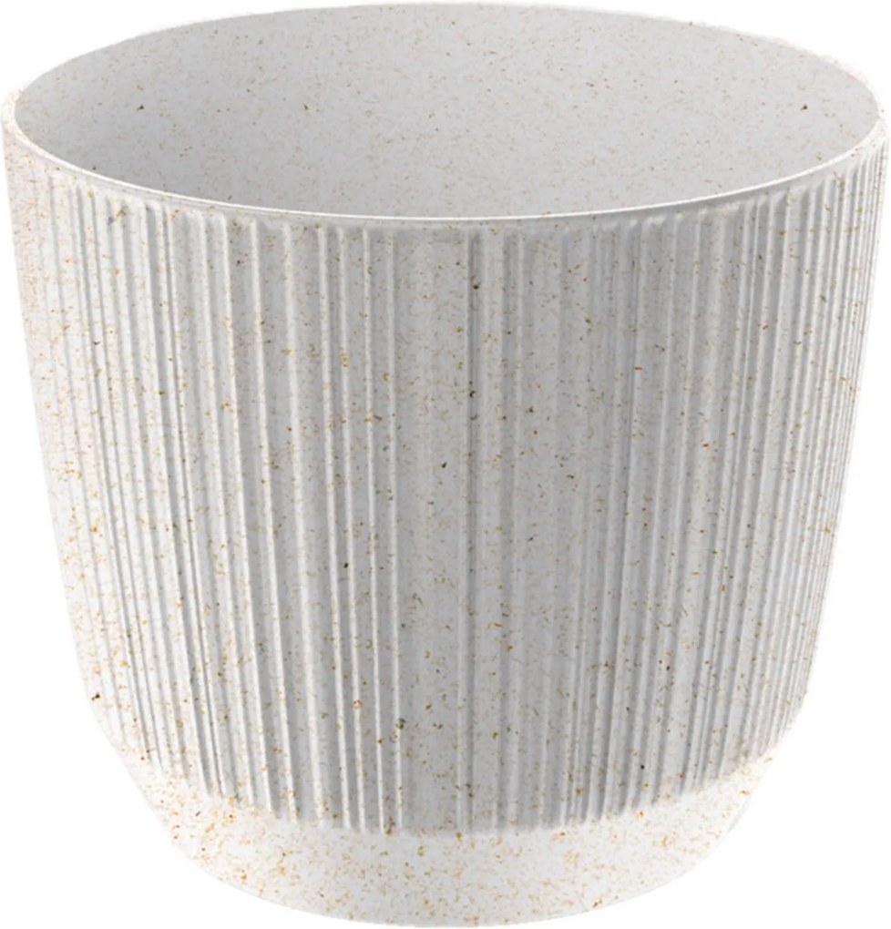 Prosperplast Ryfo Eco Wood Bloempot met strepen - 19,5 cm - Eco Wit