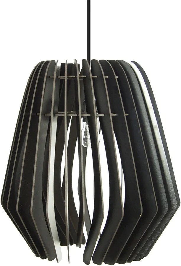 Spin hanglamp - Hout - Large Ø 50 cm - Zwart - Koordset zwart