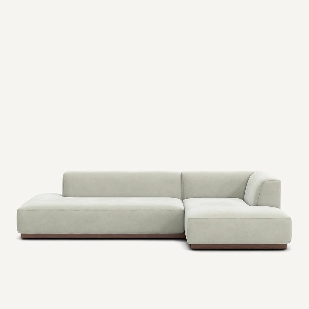 XL rechte hoekbank in stonewashed fluweel, JACOPO