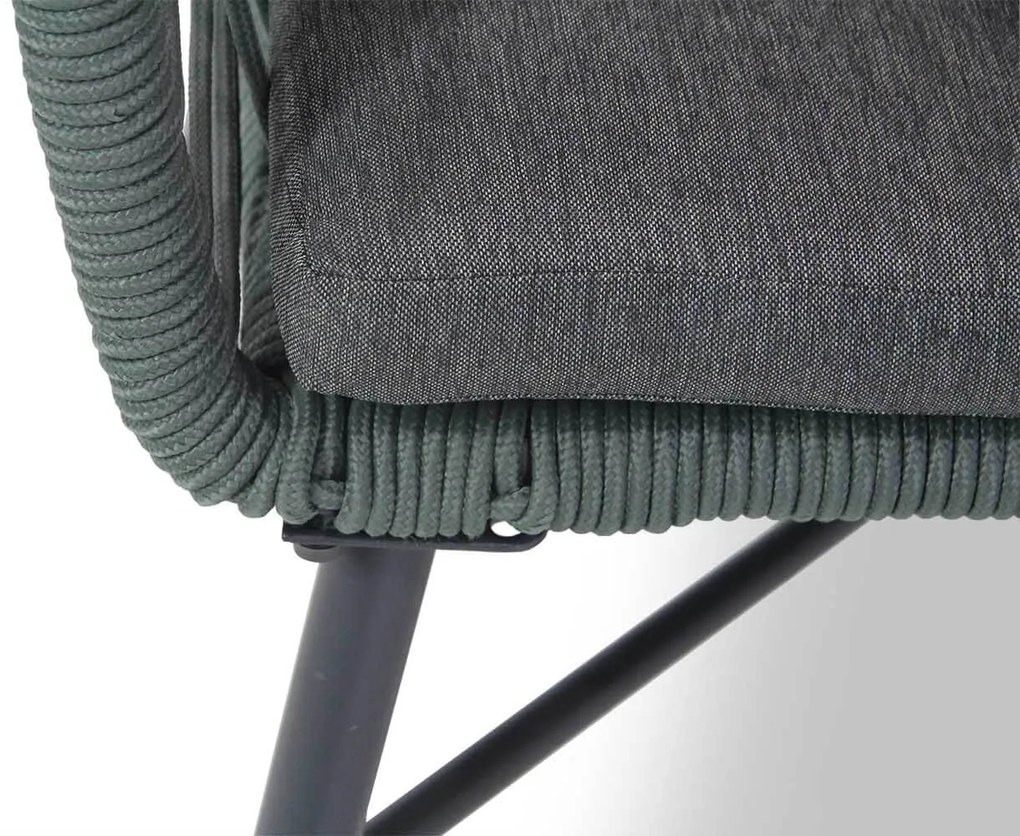 Tuinset Ronde Tuintafel 125 cm Rope Groen 4 personen Domani Furniture Foris/Matale