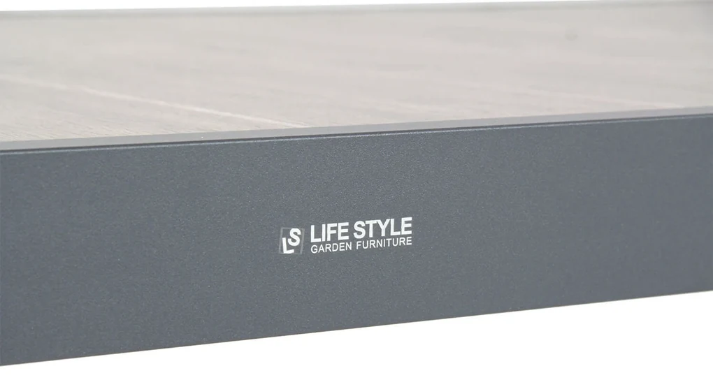 Tuinset 4 personen 164 cm Aluminium Grijs Lifestyle Garden Furniture Stella/Residence