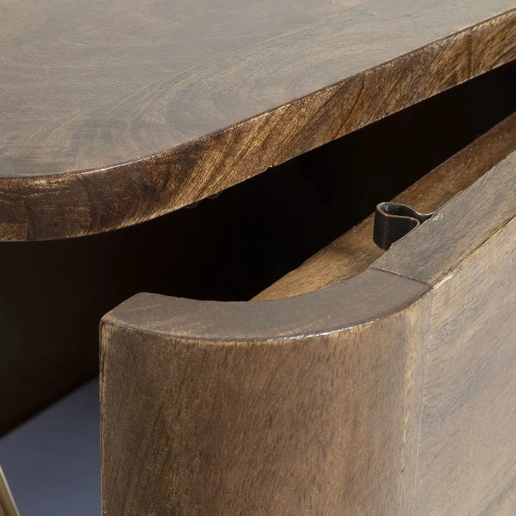 Kave Home Geraldine Bruin Houten Nachtkastje - 45x32x62cm.