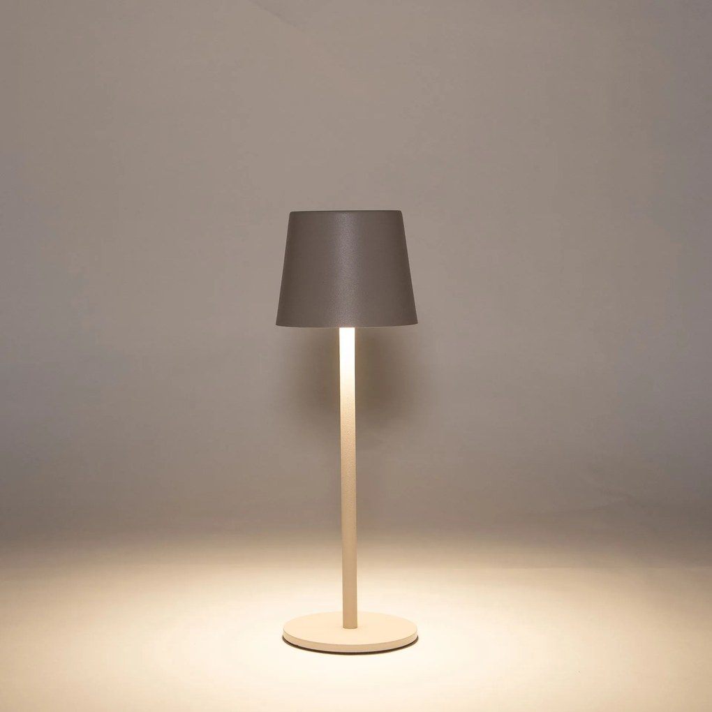 Anna's Collection LED Tafellamp 27x9 cm zand - Draadloos - Warm Wit Licht - Touch Bediening - Voor Binnen &amp; Buiten