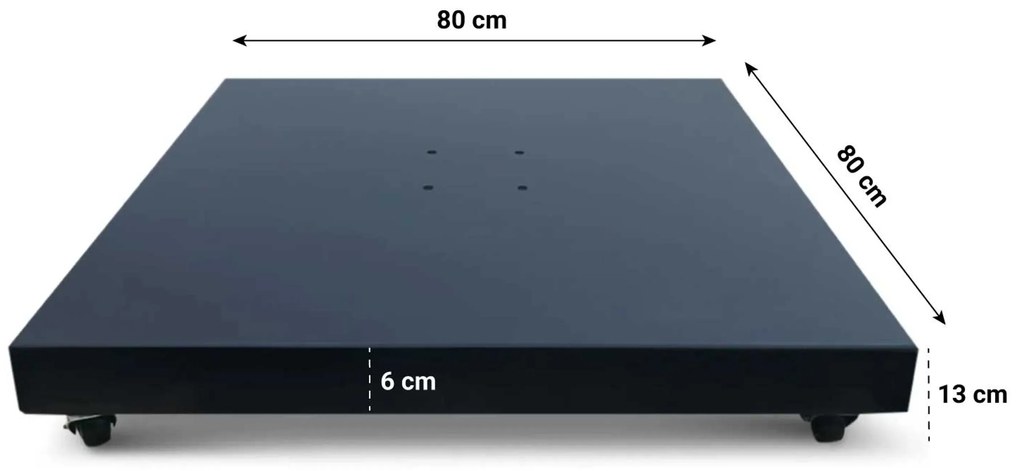 Zweefparasol  3x3m S2 Excellent (incl. voet + hoes) Grijs-antraciet Camello Luna LED