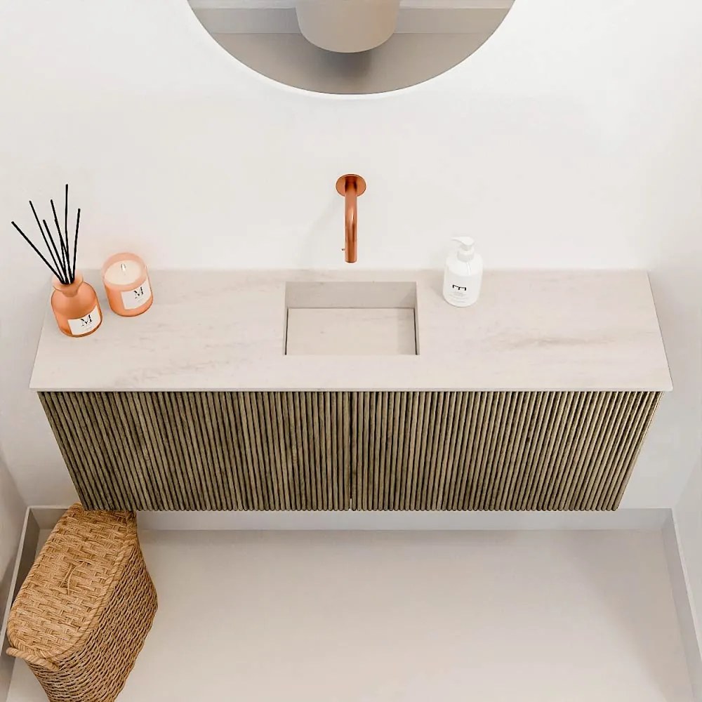 Mondiaz Joya DLux 100cm toiletmeubel dusk met wastafel faye midden zonder kraangat meli