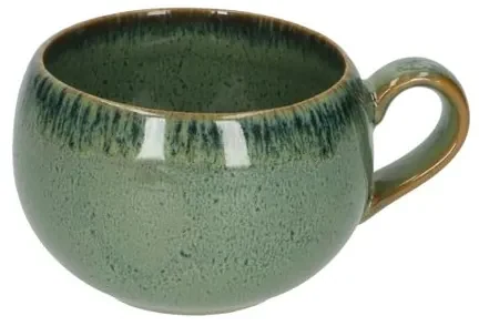 Mok rond reactieve glazuur, steengoed, groen,Ø 9 cm
