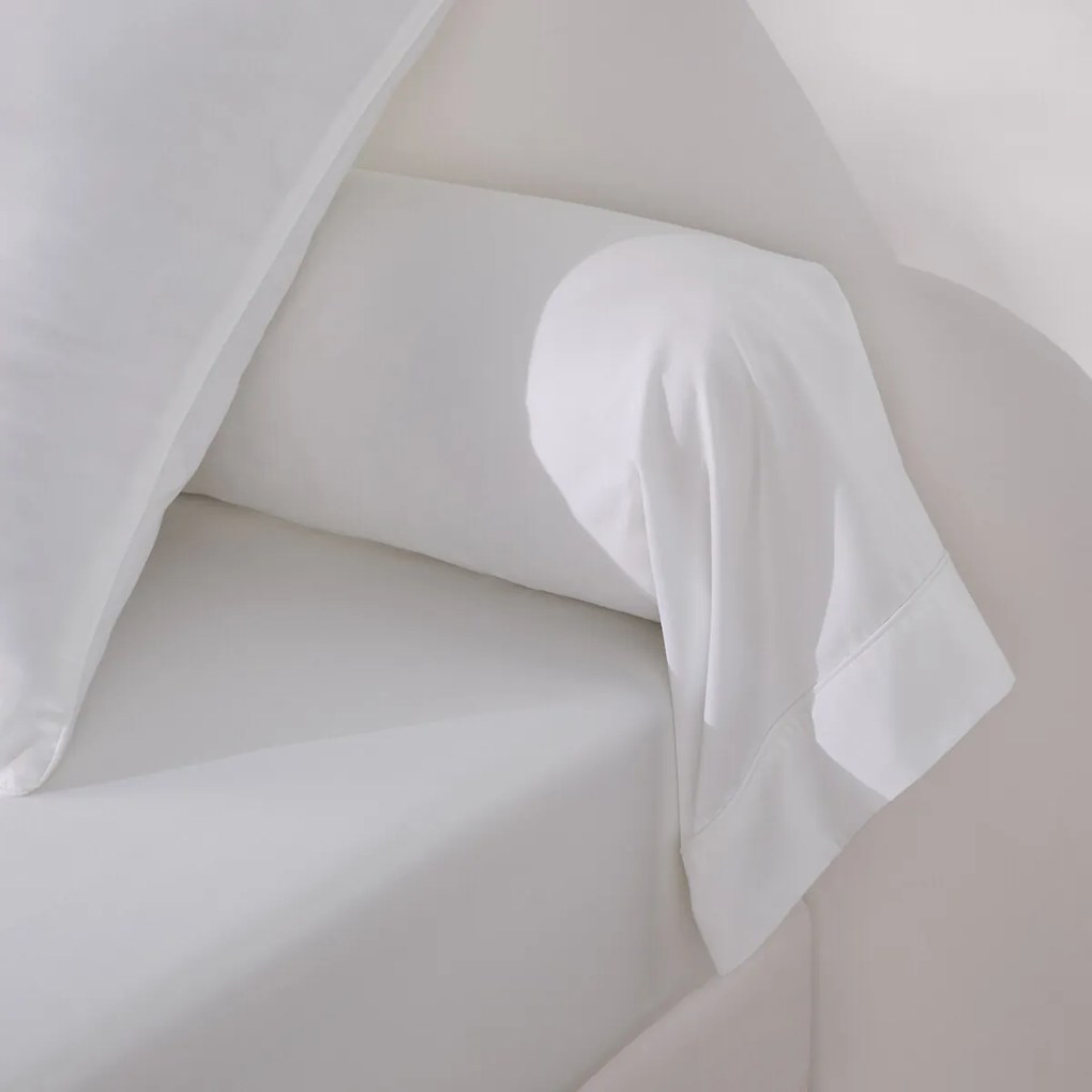 Effen bolstersloop in katoensatijn, Opale