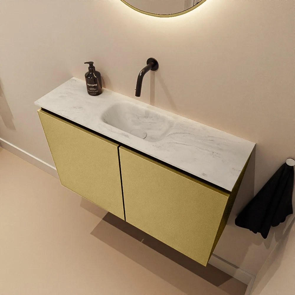 Mondiaz Ture DLux toiletmeubel 80cm oro met wastafel opalo midden zonder kraangat