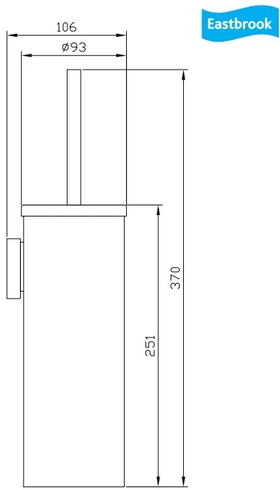 Eastbrook Genoa messing metalen toiletborstelhouder chroom