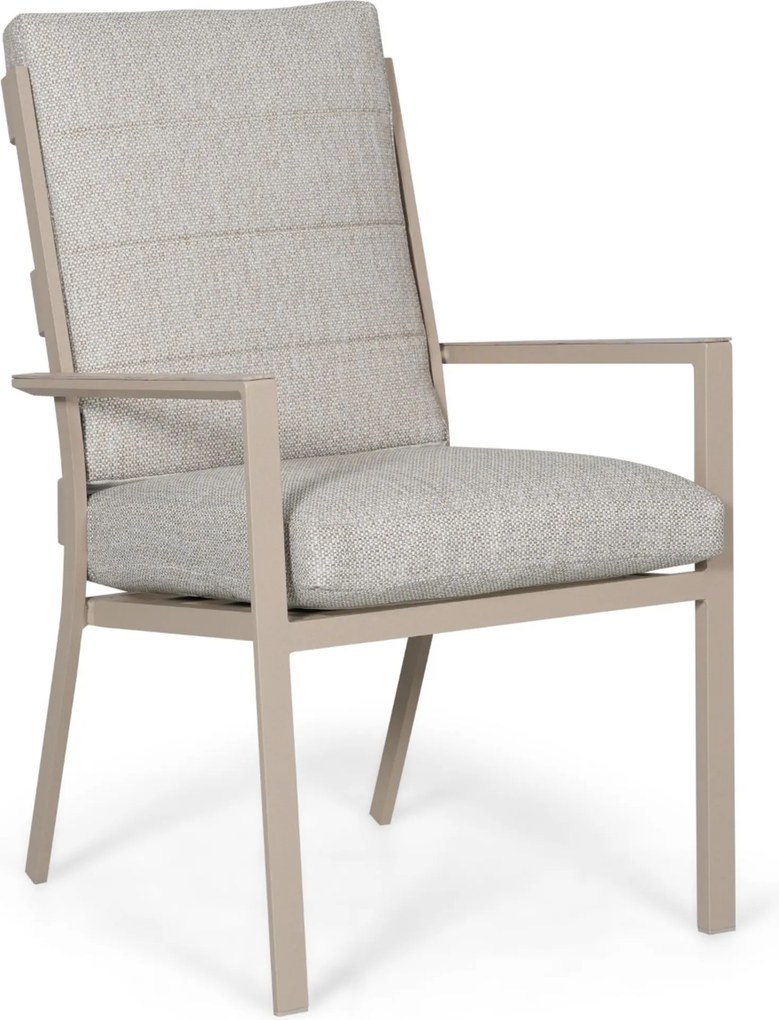Tuinset Ronde Tuintafel 6 personen 150 cm Aluminium Zand/Beige Lifestyle Garden Furniture Lecce/Ancona