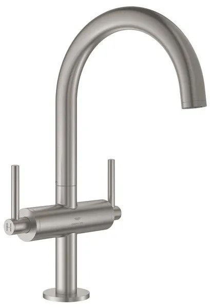 Grohe Atrio L-size wastafelmengkraan push open supersteel 21145DC0