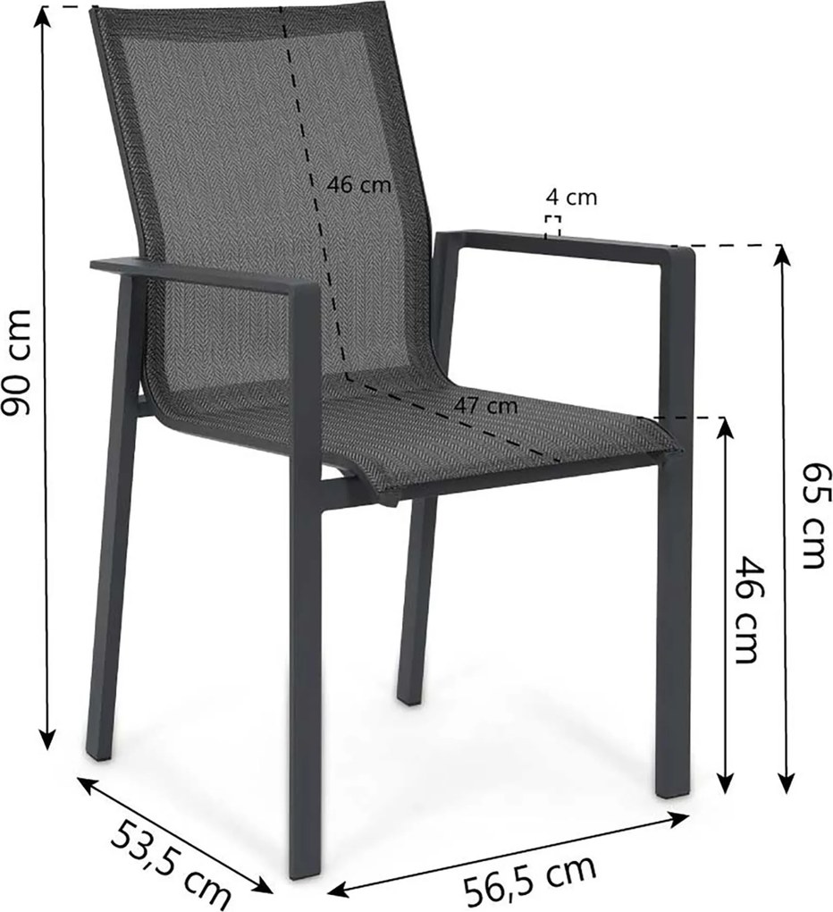 Tuinstoel Aluminium Grijs-antraciet Lifestyle Garden Furniture Timo antraciet/moss green