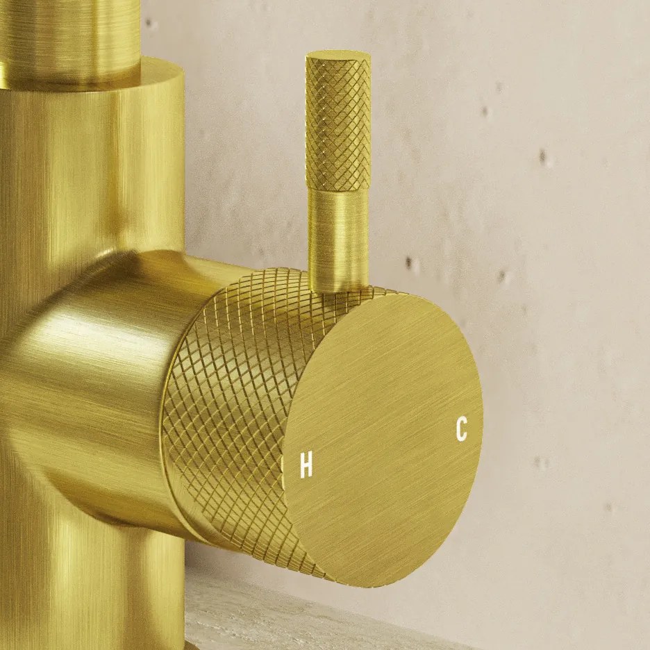 Saniclear Brass Curved hendel voor Matrix wastafelkraan (SK24887)