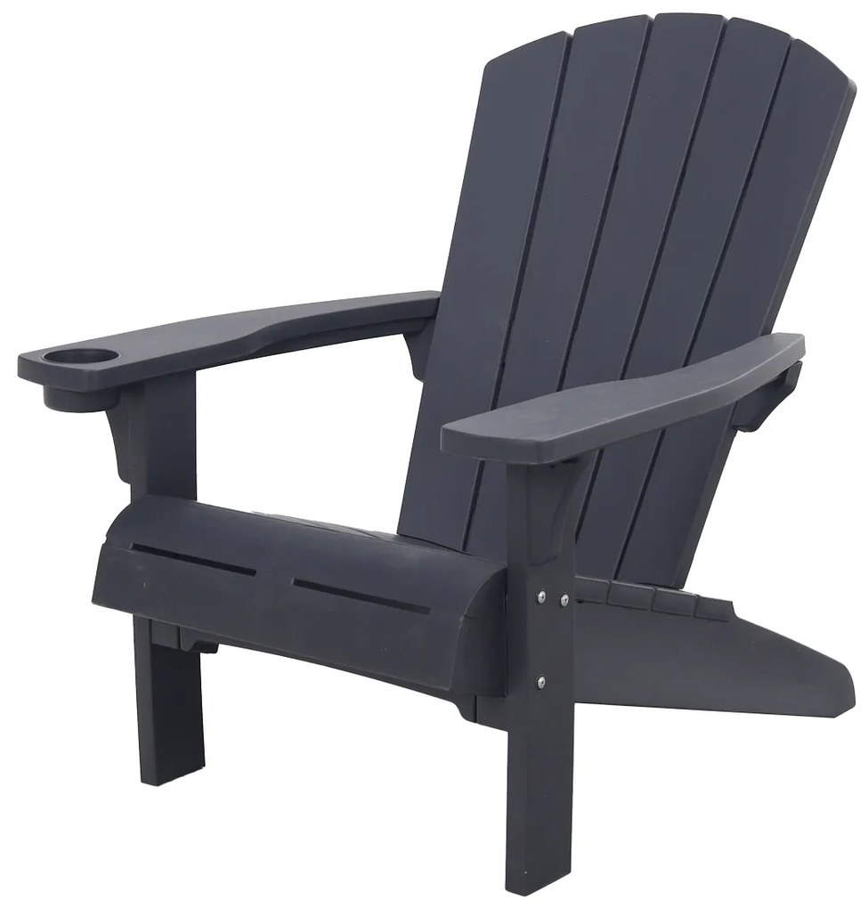 Keter Alpine Adirondack Loungestoel met Bekerhouder - Antraciet