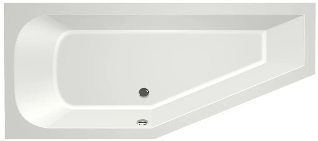 Xenz Lagoon Compact badkuip links 160x75x40cm edelweis