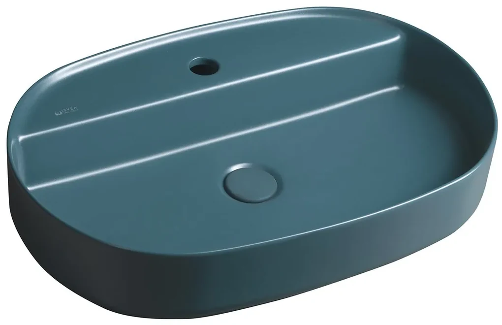 Isvea Infinity waskom 60x40cm met kraangat petrol mat