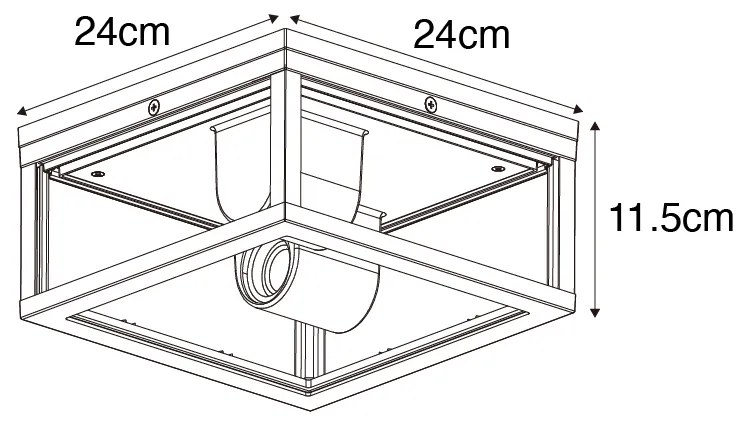 Industriële plafondlamp roestbruin IP44 2-lichts - Charlois