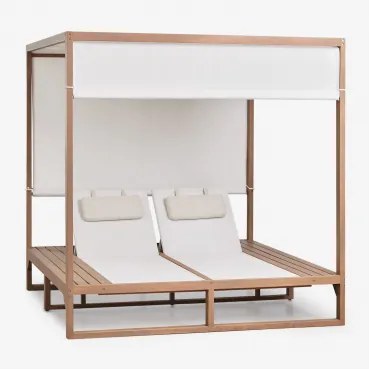 Reclameerbare Balinese Bed Van Eucalyptus Hout Dune Licht Eucalyptusbruin - Sklum