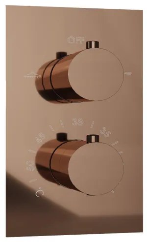 Fortifura Calvi Thermostatische Inbouwkraan - met inbouwdeel - Geborsteld koper PVD (Koper) SW1159496