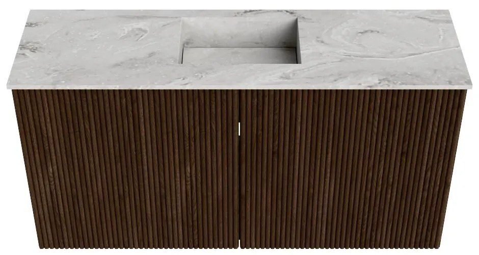 Mondiaz Joya DLux 80cm toiletmeubel walnut met wastafel faye midden 1 kraangat glace