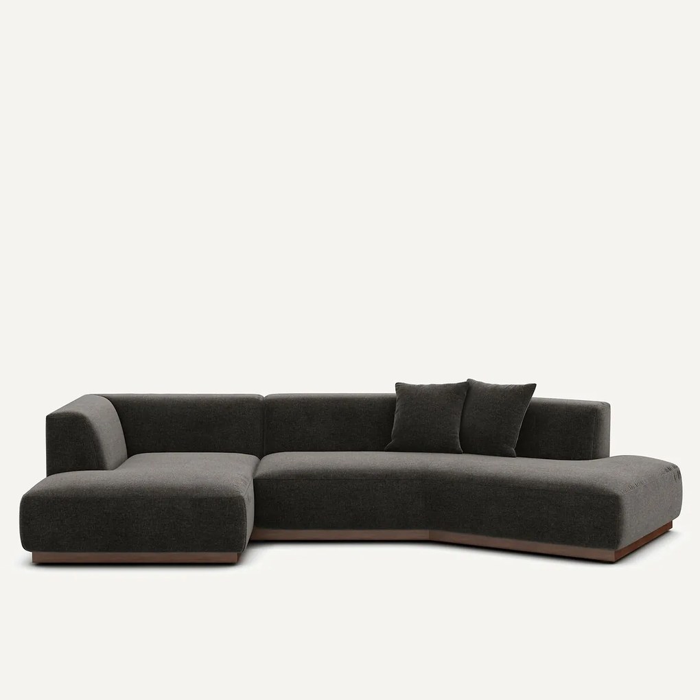 Hoekbank links in chenille fluweel, JACOPO