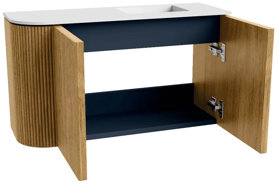 Mondiaz Joya 70cm toiletmeubel ronding links oak met wastafel faye rechts 1 kraangat talc