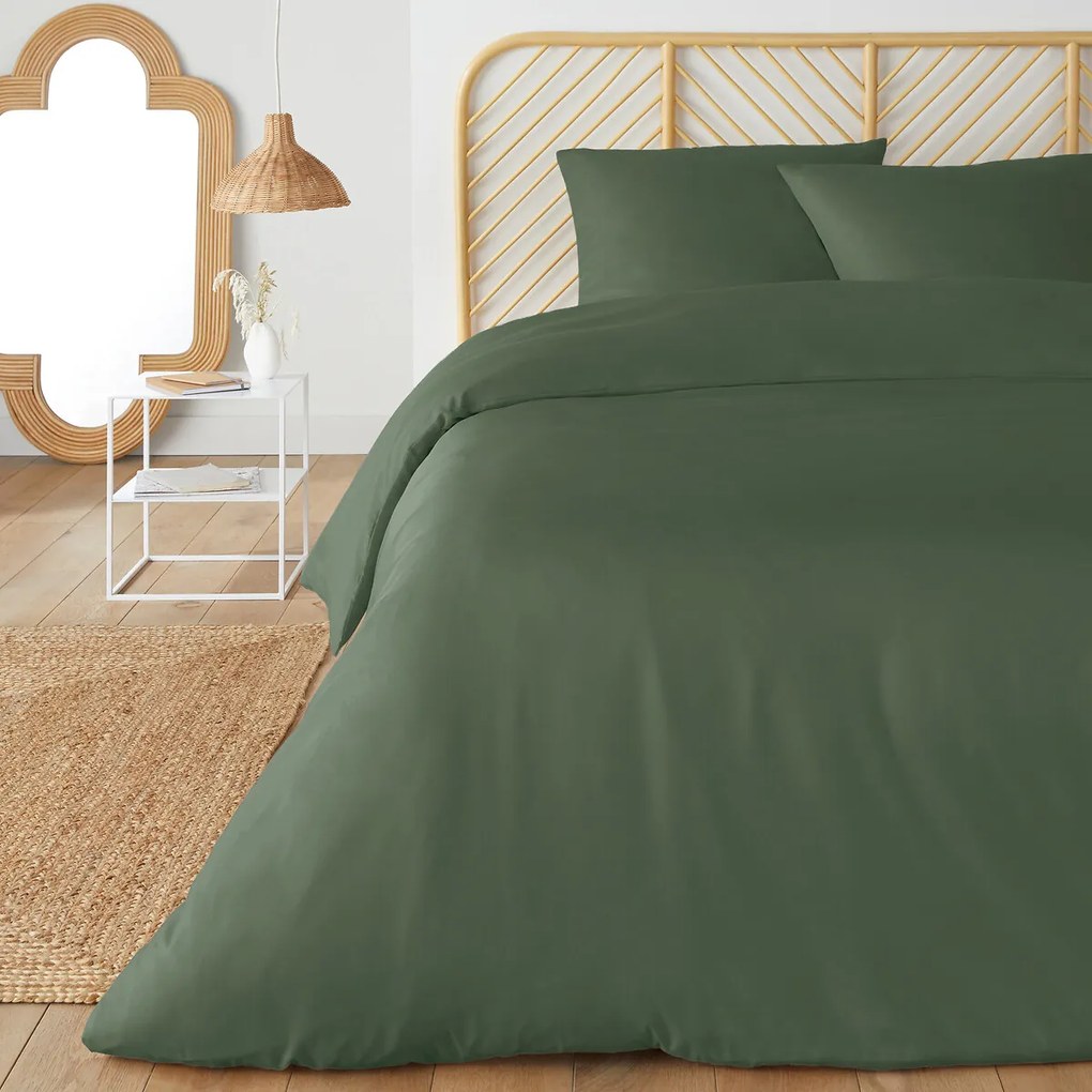 Bedset in recycled microvezel, vierkante kussensloop