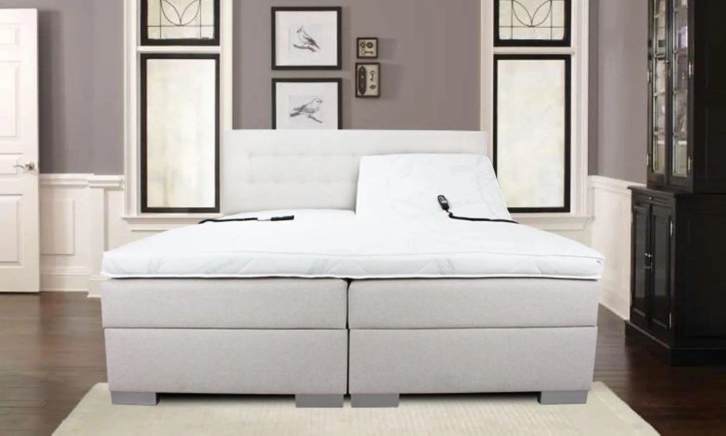 Elektrische Boxspring luxury Lissabon 200 x 220 cm (Beige)