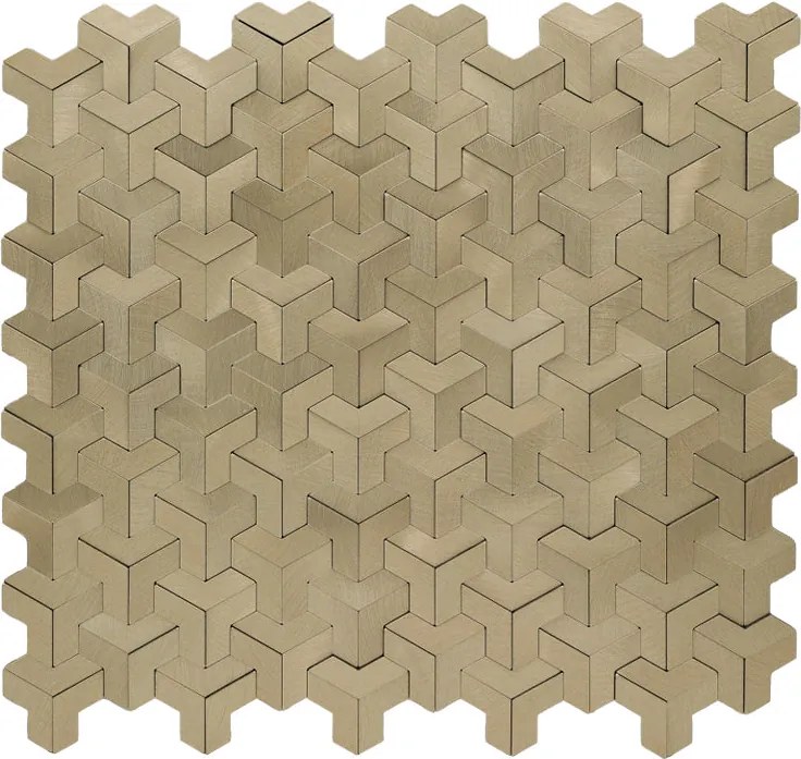Zelfklevende Mozaïektegels Metaal | Trifold 3D Goud | 30,3×28 cm | Keuken, Bad & WC