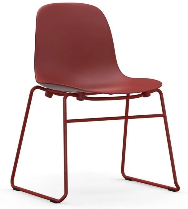 Normann Copenhagen Form Chair Stapelbare Stoel Met Gelakt Onderstel Rood