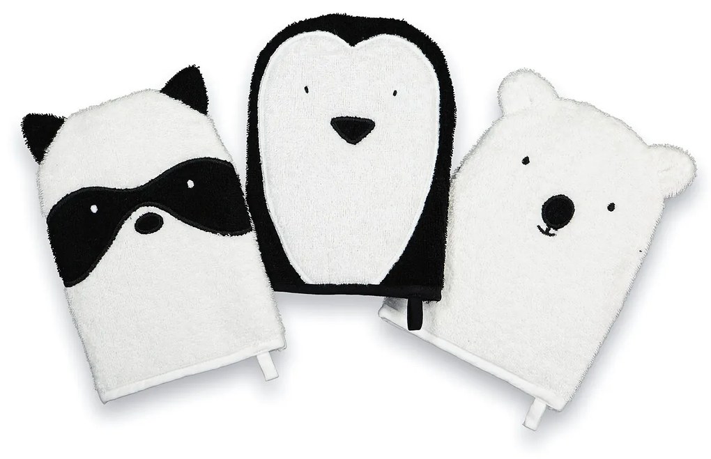 Set van 3 washandjes in biologisch badstof 400 g/m2, Anoki
