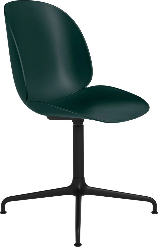 Gubi Beetle stoel met zwart aluminium swivel onderstel green