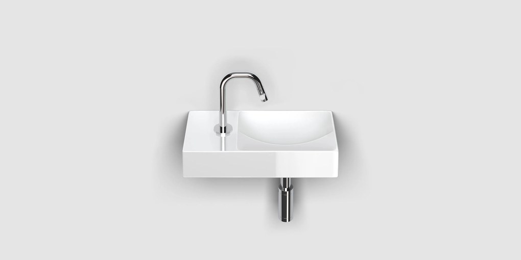 Clou Vale keramische fontein 38cm met kraangat links wit glans