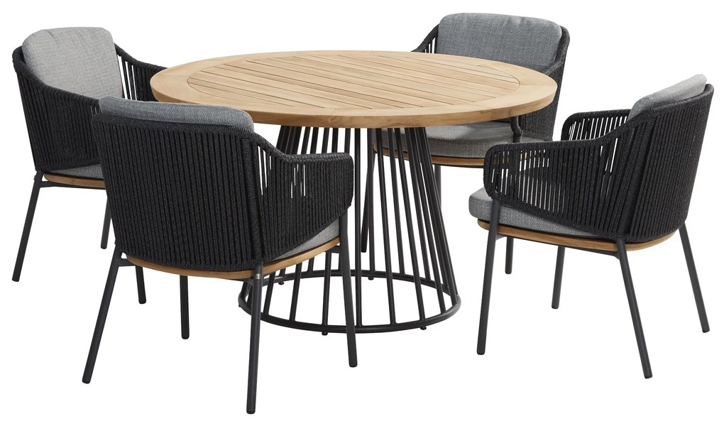 Ravello Ambassador Boulevard dining tuinset 130 cm 5 delig 4 Seasons Outdoor