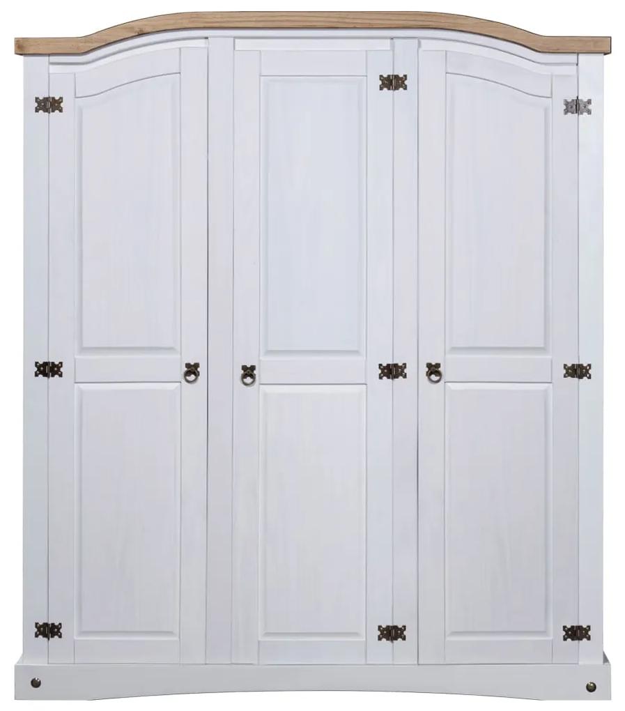 vidaXL Kledingkast met 3 deuren Mexicaans grenenhout Corona-stijl wit