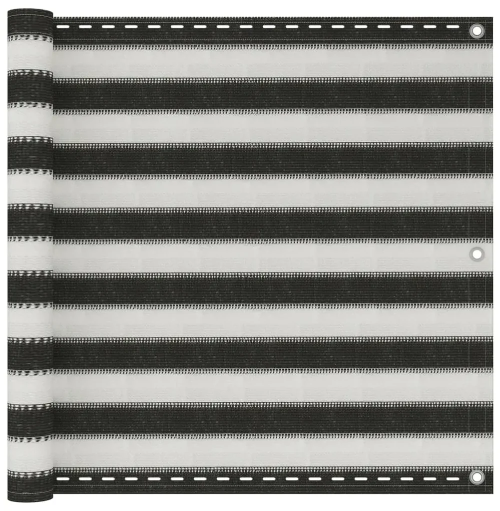 vidaXL Balkonscherm 90x300 cm HDPE antracietkleurig en wit