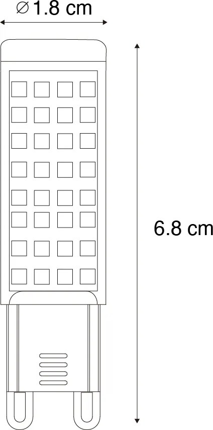 Set van 2 G9 dimbare LED lampen 5.5W 500 lm 2700K